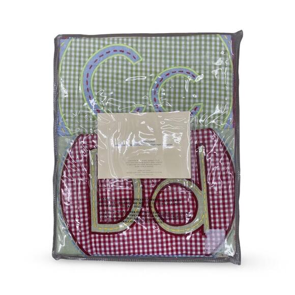 NEW Pottery Barn Kids Gingham Checked A B C D Placemats Wall Hangings NEW - Picture 4 of 6